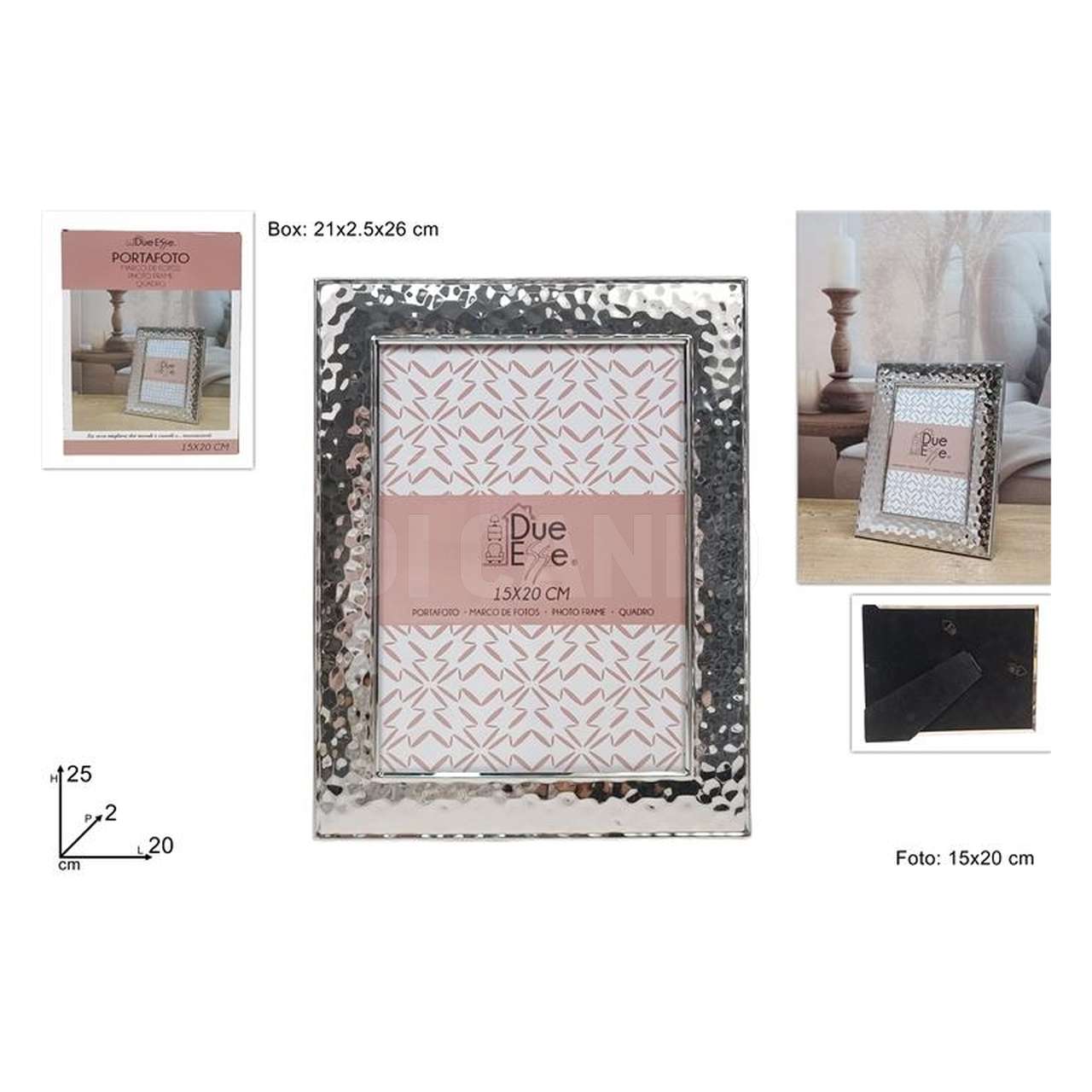 Cornice portafoto cm.15x20 color argento - Principale