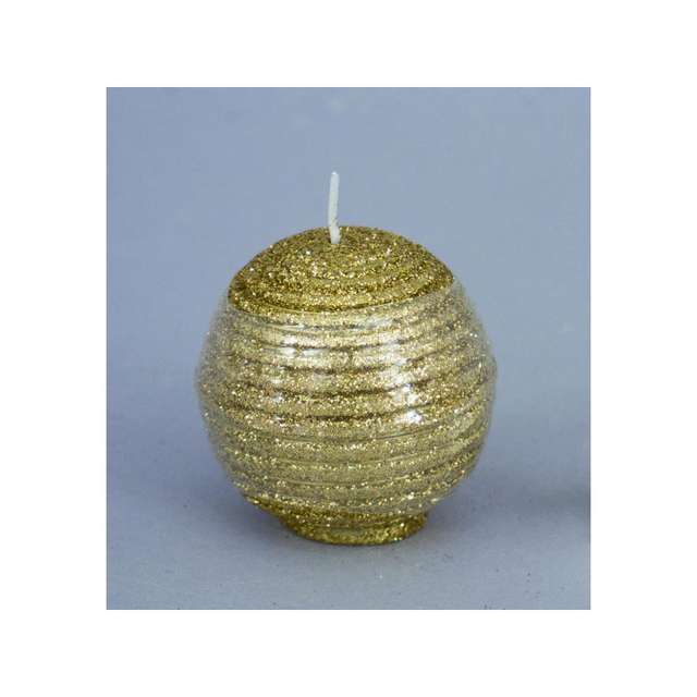 Candela sfera mm.60 rigata oro glitter - Principale