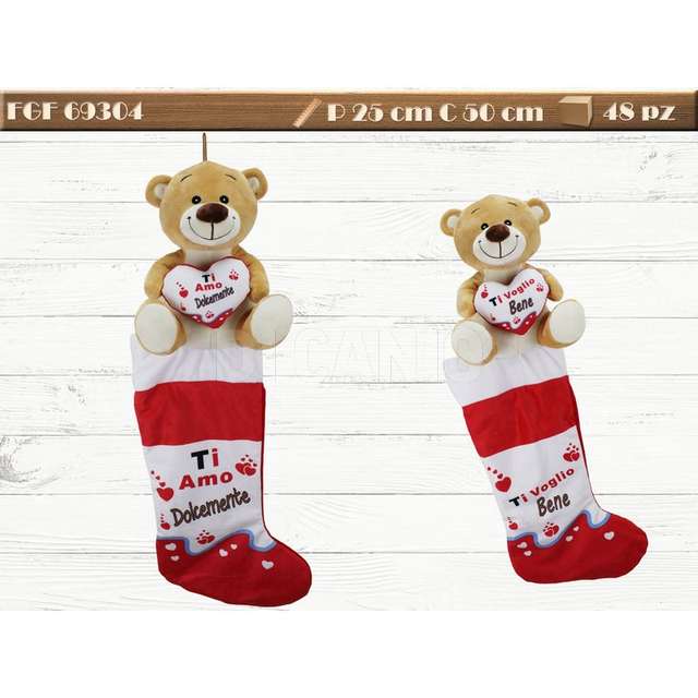 Calza con peluche ass, cm,50 assortita - Principale