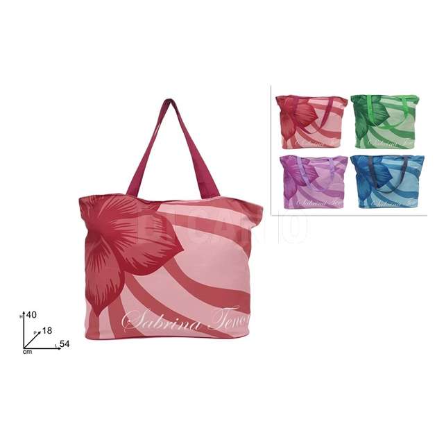 Borsa mare fantasia fiore 4 colori - Principale
