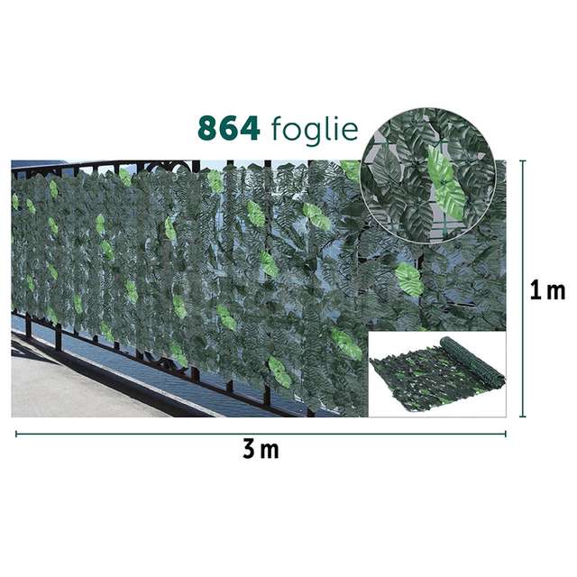 Siepe artifiaciale 864 foglie 1x3mtmt - Principale