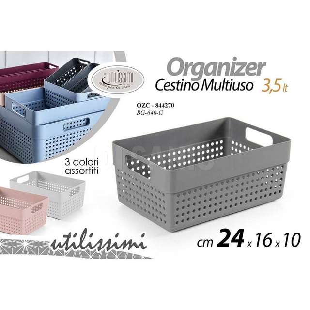 Organizza cesta multiuso lt.3.5 cm.24x16x10 - Principale
