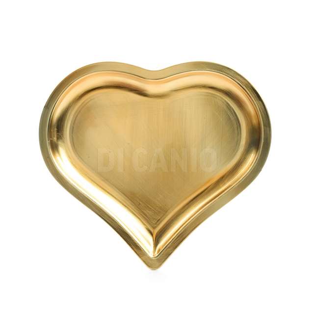 Vassoio cuore oro in plastica 33x30xh.2 cm - Principale