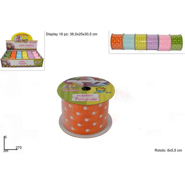 Nastro organza pois 5x270 cm 6 col. in display due e. - Principale