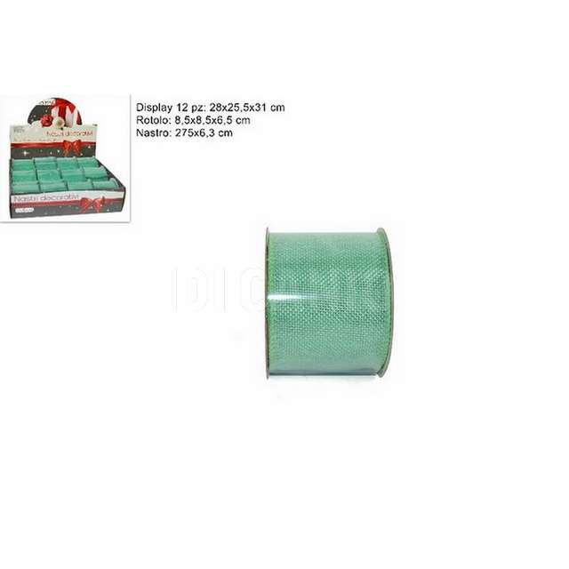 Nastro juta 6,3 x 275 cm verde chiaro 1440012a-bgr due esse - Principale
