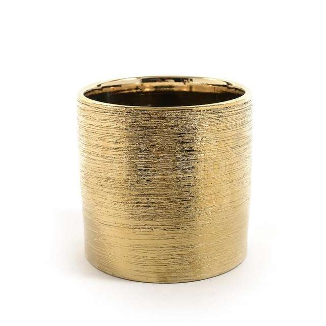 Vaso in ceramica oro grande diam.18xh.17.5cm - Principale