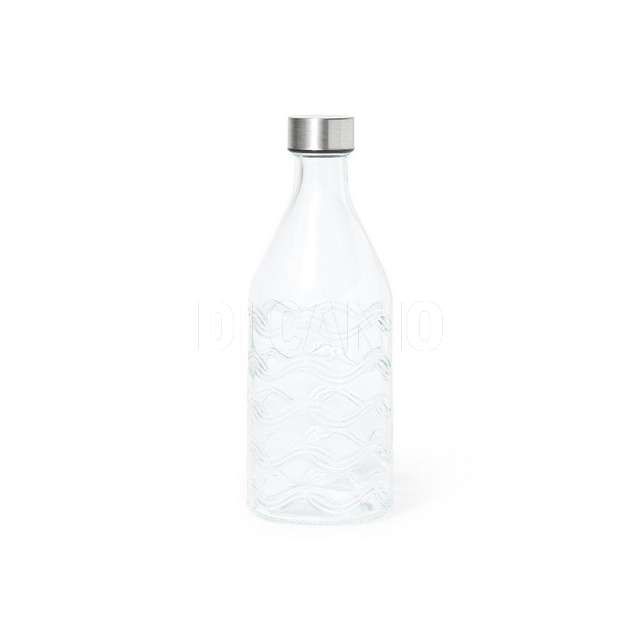 Bottiglia in vetro 1000 ml. con tappo in acciaio d.9.9xh.27.9 cm - Principale