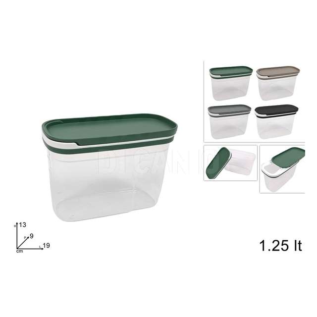 Contenitore plastica 1,25lt con tappo scorrevole 4 colori - Principale
