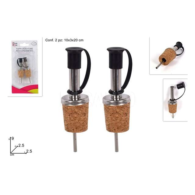 Tappi olio aceto con sughero set 2pz - Principale