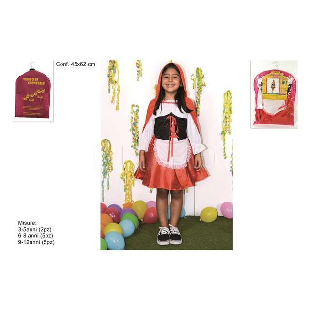 Vestito cappuccetto rosso bimba 3 misure - Principale