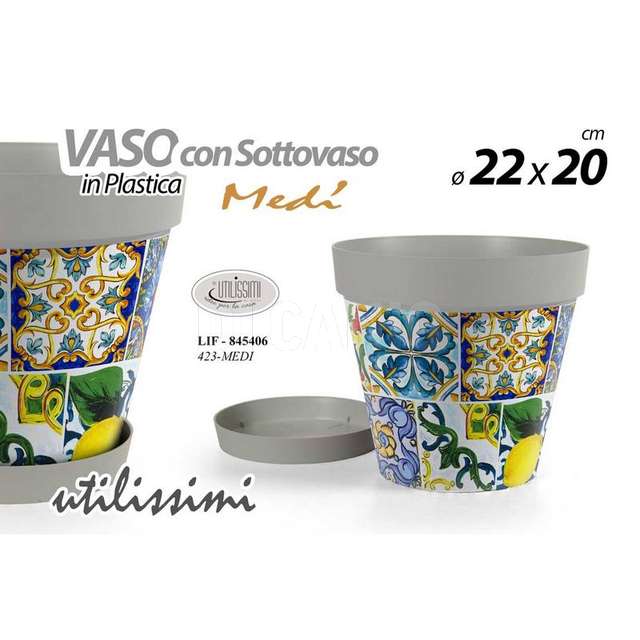 Vaso dec. medi cm.20x22 - Principale