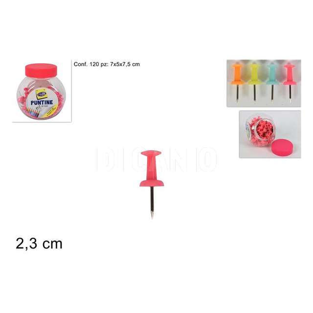 Puntine ferma appunti colorate 120pz in barattolo 4 colori - Principale