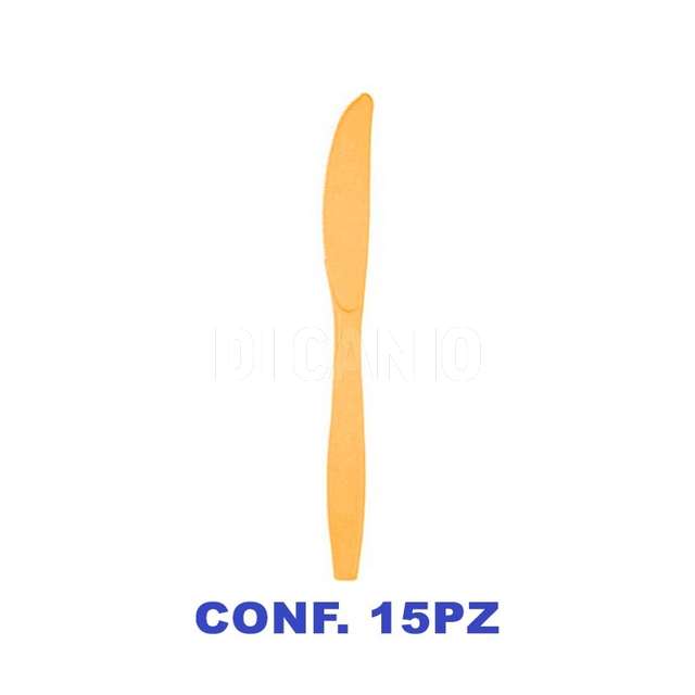 Coltelli plastica riutilizzabile 15 pz arancione - Principale