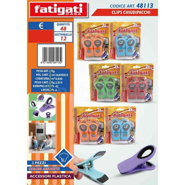 Clips 2pz colori assortiti - Principale