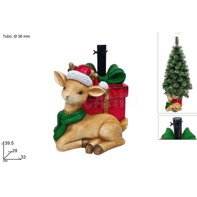 Base albero pacco regalo con renna - Principale