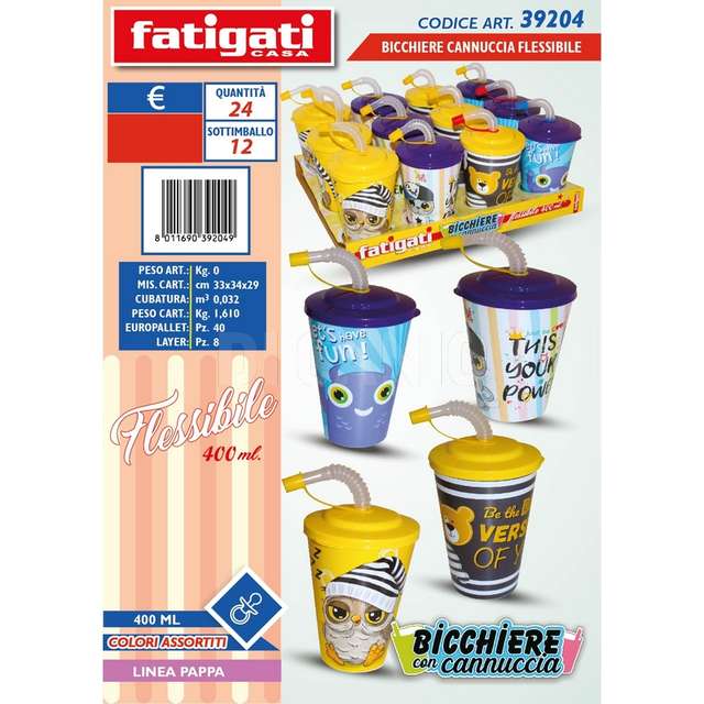 Bicchiere con cannuccia flessibile - Principale