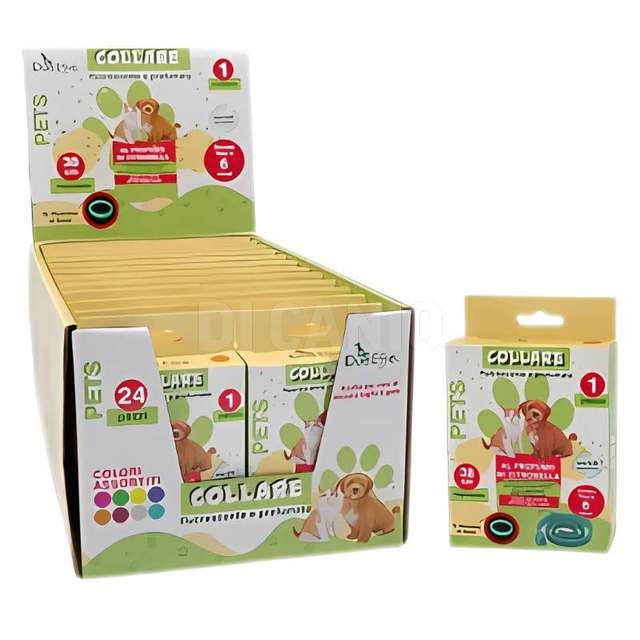 Collare alla citronella fluorescente per animali cm.38 colori assortiti - Principale