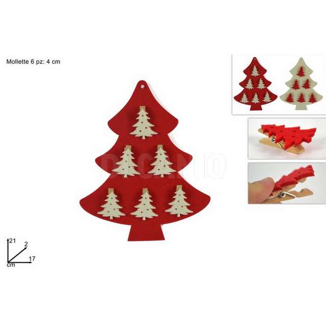 Mollettine albero feltro set 6pz 2col d.e. - Principale