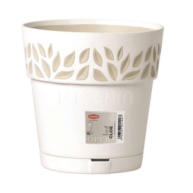 Vaso opera dec. cloe d.25 x h.25 cm bianco travertino stefanplast - Principale