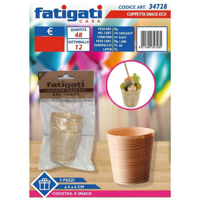Coppetta snack 5pz.d.6x6cm.eco. - Principale