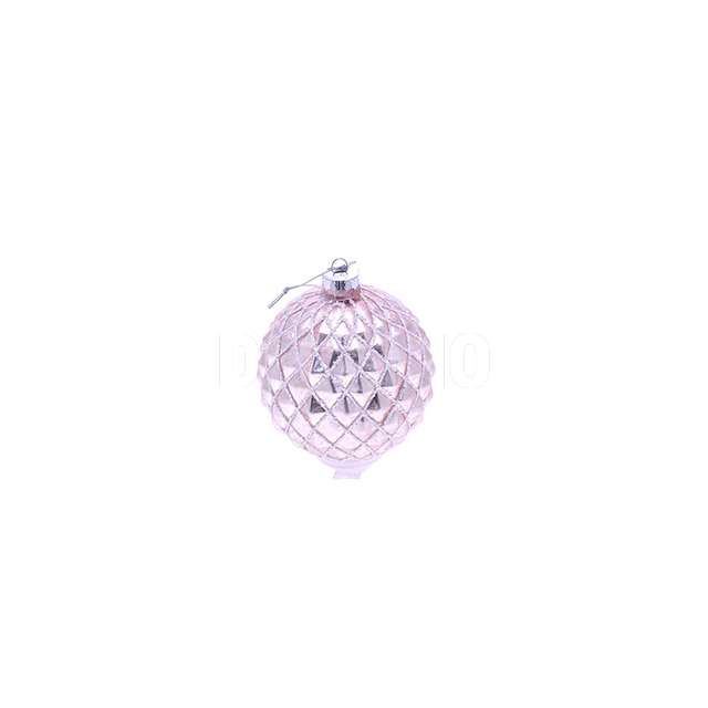 Sfera vetro 10cm decorata argento - Principale
