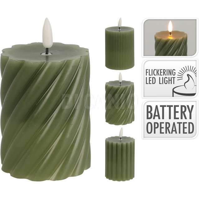 Candela led 7x9cm 3ass oliva - Principale