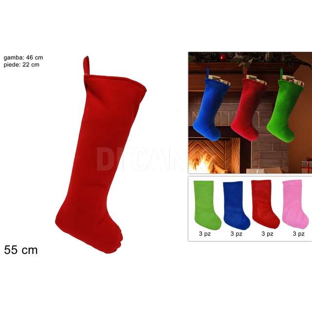 Calza befana 55 cm 4 col. hy19042b,3w.ro005449 - Principale