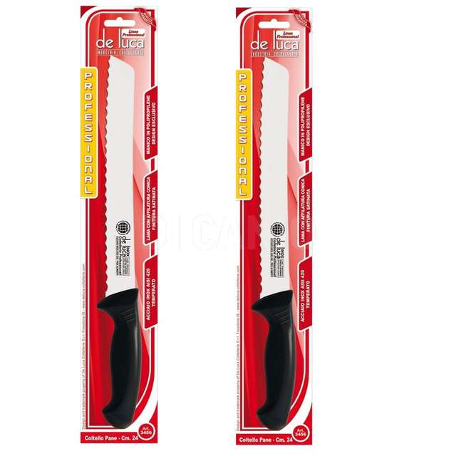 Coltello pane dentato inox m_plast. cm.24 de luca.-3456-24 - Principale