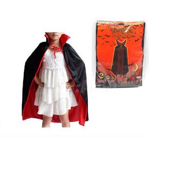 Mantellina bambino dracula 6-8 anni h.80cm. nera/rossa - Principale