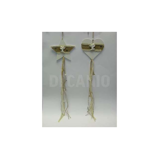 Dietroporta cuore_stella c_fascia juta c_ang.resina 16_60cm. 4ass.ti creare - Principale