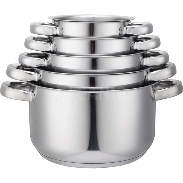 Set 5 casseruole inox 2 manici cm.12/20alessia - Principale