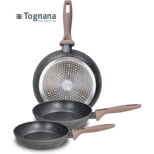 Set 3 padelle cm.20/24/28 pietra induzioone class stone - Principale