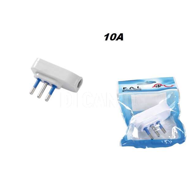 Spina piatta 2p + t 10a 250 v bianca flowpack fai - Principale