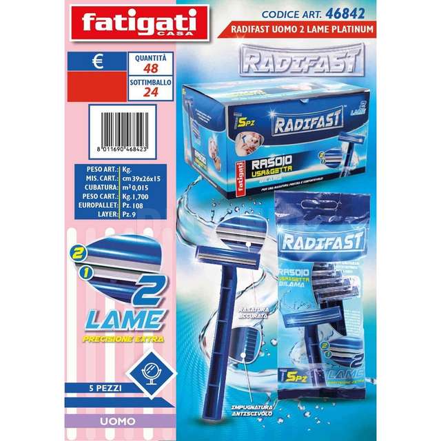 Radifast uomo 2 lame 5 pz platinum - Principale