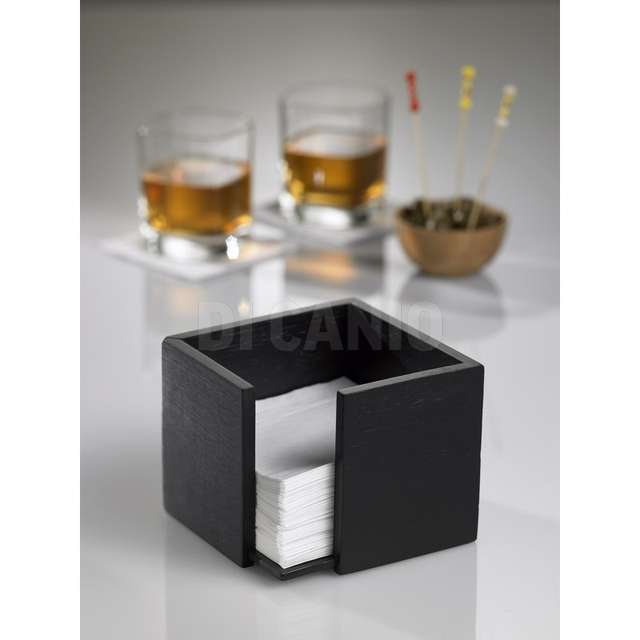 Portatovagilolo in bamboo cm.14x14x10 nero leone - Principale