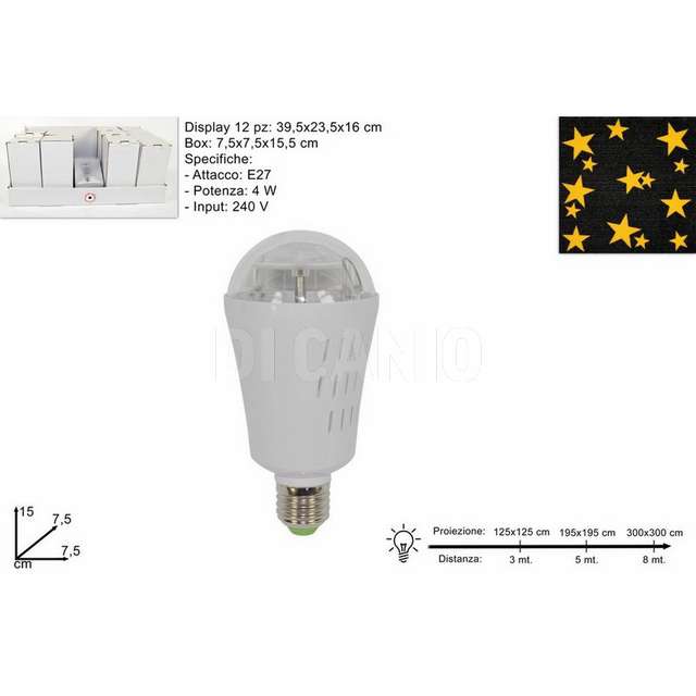 Lampadina proiettori led stelle in display d.e. - Principale