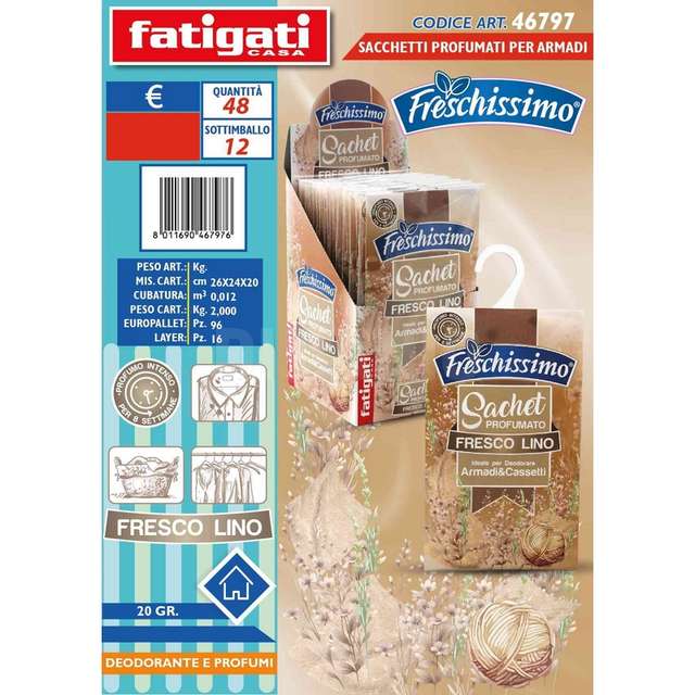 Sacchetti profumati fresco lino x armadi 20 gr - Principale