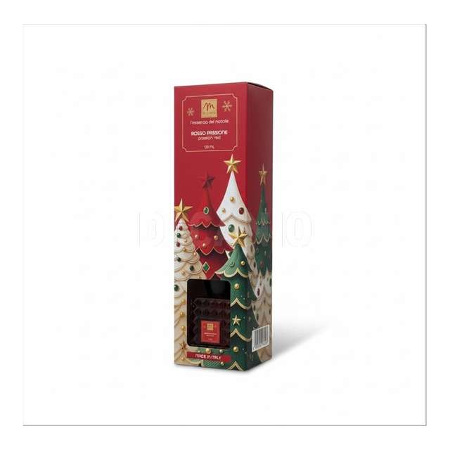 Diffusore di fragranza bottiglia prisma 120 ml rosso passione con bacchetti i - Principale