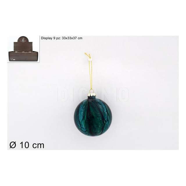Palla vetro 10cm marmorizzata verde - Principale