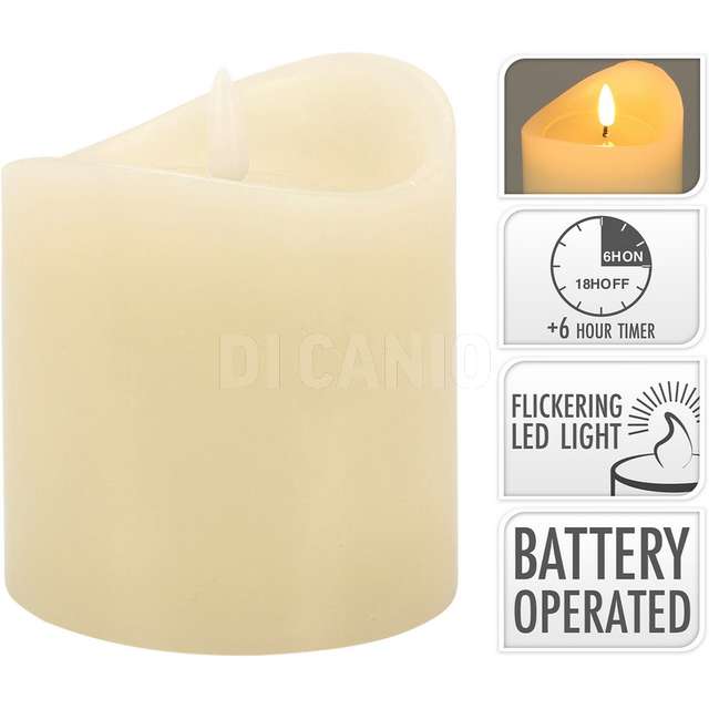 Candela avorio led 7x20cm - Principale