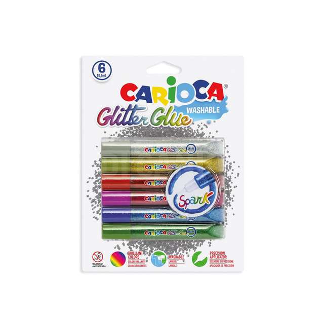 Glitter glue primari bl.6 pz carioca - Principale