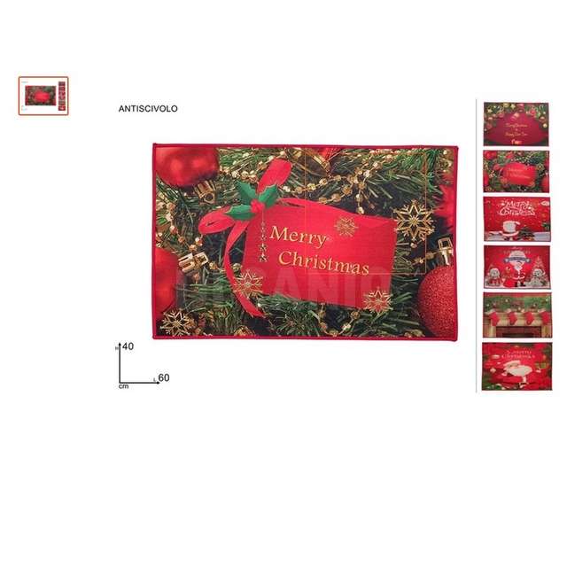 Tappeto zerbino natalizio 40x60 decoro ass. - Principale