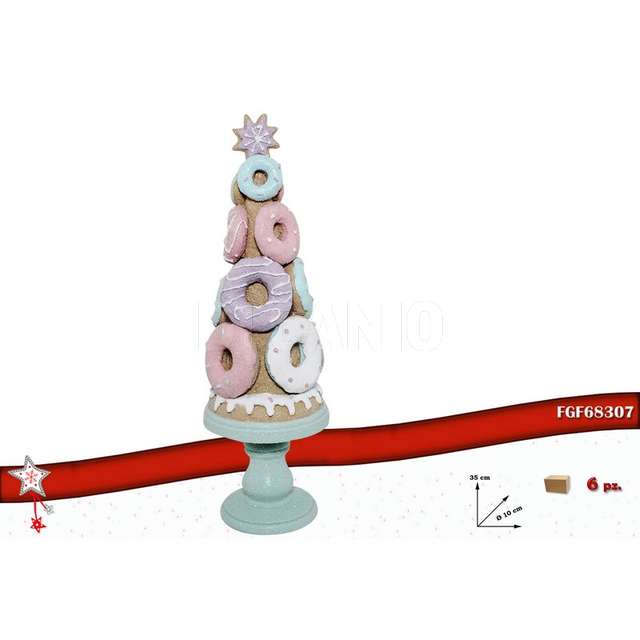 Albero in poliresina con ciambelle cm.10x10x25 - Principale