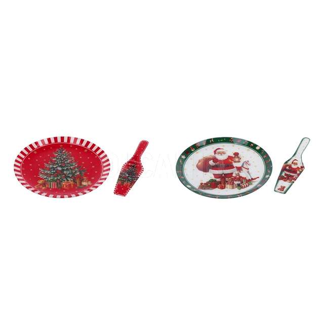Set piatto+palet vetro natale ass2col - Principale