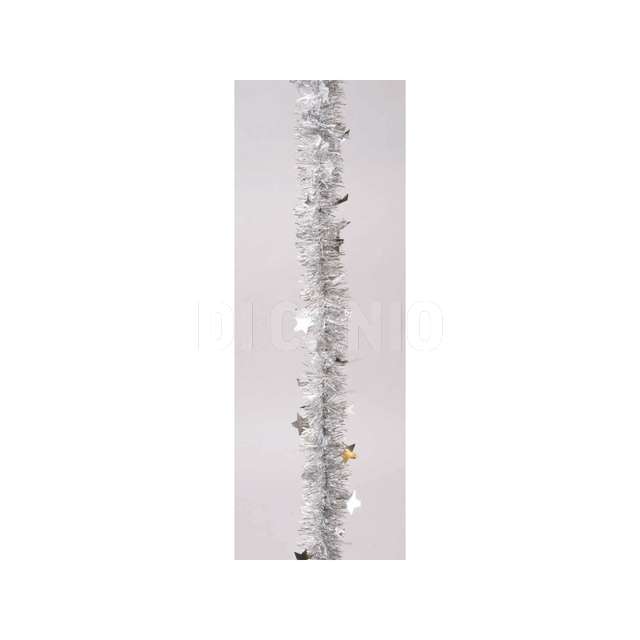 Filo pvc mm.60xmt.2 argento met.stelle fustellate 4 nastri - Principale