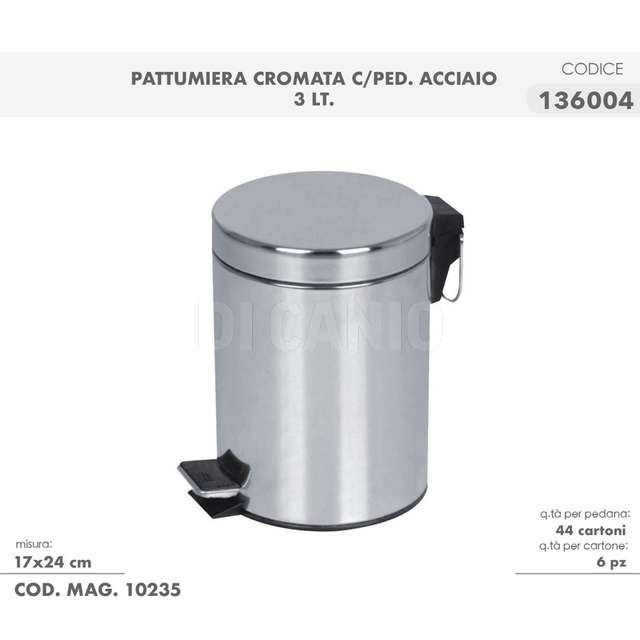 Pattumiera acciaio lt.3 - Principale
