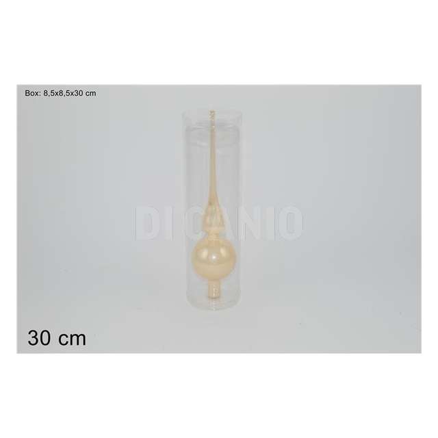 Puntale vetro albero 30 cm. perlato beige - Principale