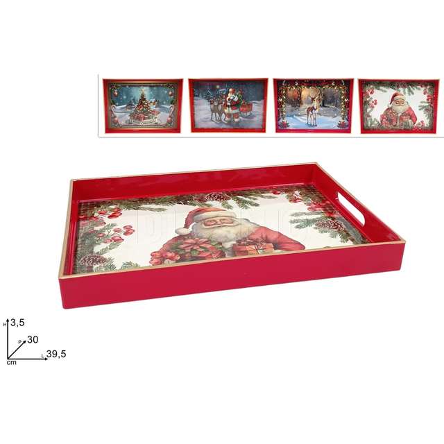 Vass.oio plastica 39.5x30 cm. cdecoro natalizio 4 ass.. - Principale