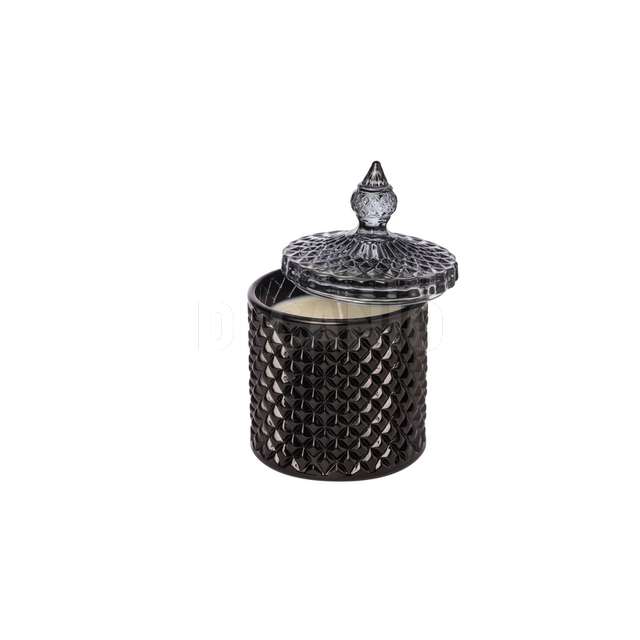Vasetto vetro con cera dm.8.5 h.10 black - Principale
