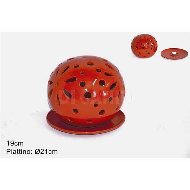 Palla ceramica portatealight c_piattino 19cm rosso due esse - Principale